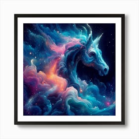 Unicorn In Space Art Print