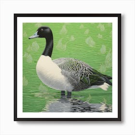 Ohara Koson Inspired Bird Painting Canada Goose 1 Square Art Print