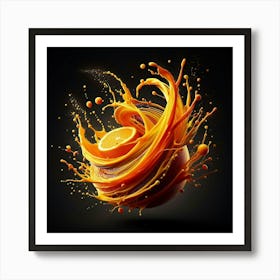 Orange Juice Splash 2 Art Print