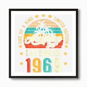 53 Years Old Awesome Since December 1969 53rd Birthday Gift Art Print