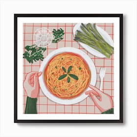 Mediterranean Spaghetti Square Art Print