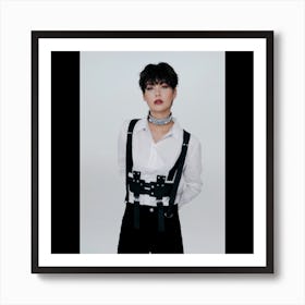 Girl In Suspenders Art Print