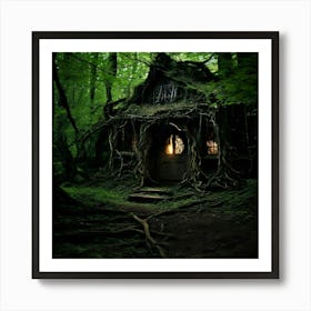 The Witchs Hovel Nestled Deep Within The Woods Is A Sight To Behold The Structure Art Print