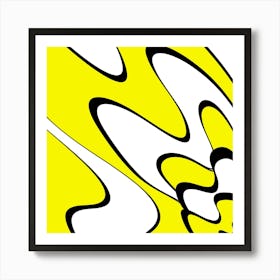 Abstract Yellow Flower Affiche