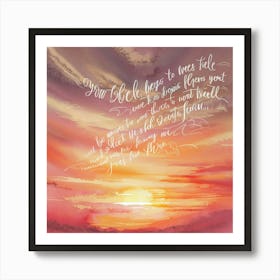 Sunset With Words Art Print