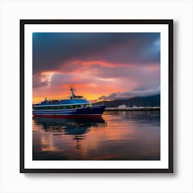 Sunset On A Boat 6 Art Print