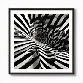 Black and white optical illusion Art Print