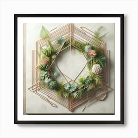 Succulent Wreath Art Print