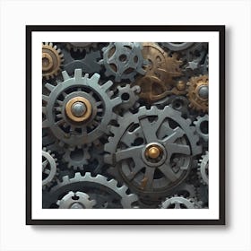 Gears And Gears Background Poster