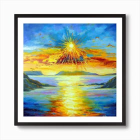 Dawn on the sea Art Print