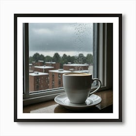 Cup Of Coffee On A Window Sill 7 Art Print