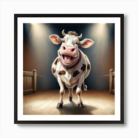 Cow In A Barn 2 Art Print