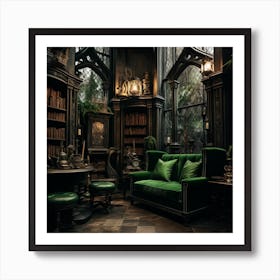 Gothic Library 1 Art Print