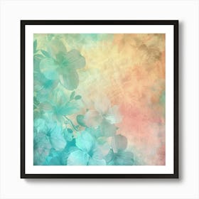 Abstract Background With Flowers 1 Art Print