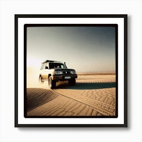 Jeep In Desert (1) Art Print