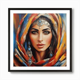 Wall art Moroccan berber Woman In A Scarf Art Print