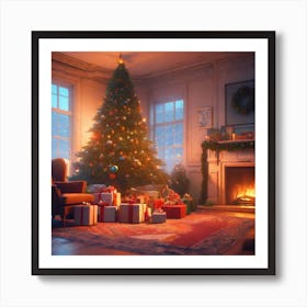 Christmas Tree In The Living Room 126 Art Print