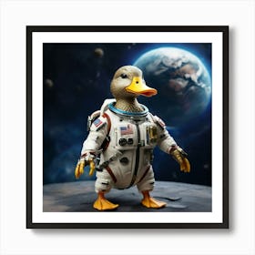 Astronaut Duck Art Print