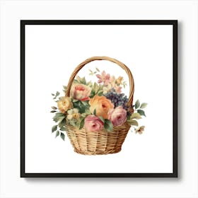 Basket Of Flowers.5 Art Print