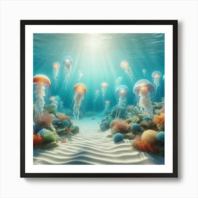 Jellyfish Underwater Art Print