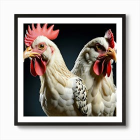 Two Chickens Art Print