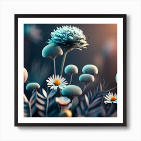 3d Illustration Of Flowers Art Print