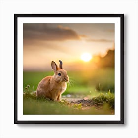 Rabbit At Sunset Art Print