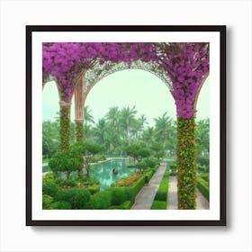 حدائق بجزيرة ميامي Gardens On Miami Art Print