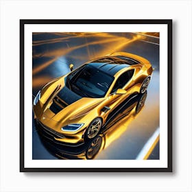 Golden Corvette 3 Art Print