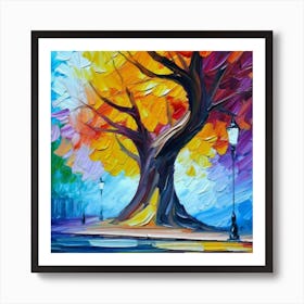 Colorful Tree In The Park oil painting abstract painting art Art Print