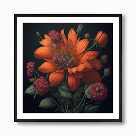 Orange Flowers Art Print