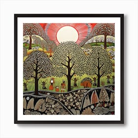 Sun And The Trees Art Print