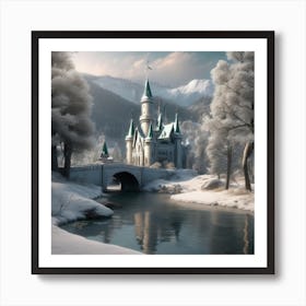 Fairytale Castle Magical Landscape Art Print