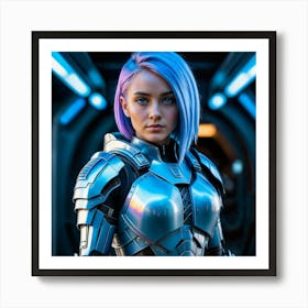 Young Woman In Space Suit Art Print