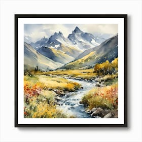 Stream In The Mountains Art Print