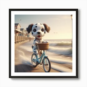 Dalmatian On A Bicycle art 1 Art Print