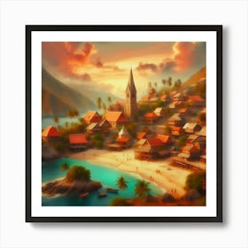 Beachside Village 11 Art Print