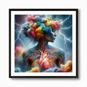 Woman With A Colorful Heart Art Print