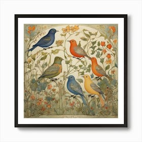 Birds In The Garden 1 Art Print