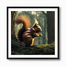 Squirrel In The Woods 18 Art Print