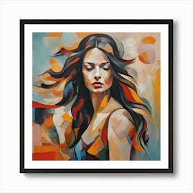 Woman With Long Hair Art Print