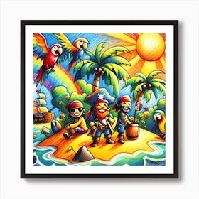 Super Kids Creativity:Pirates On An Island Art Print