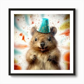 Birthday Wombat Art Print