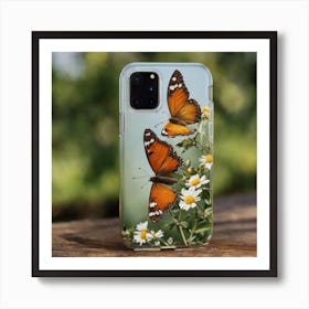 Butterflies On Daisies Art Print