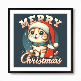 Merry Christmas Cat 6 Art Print