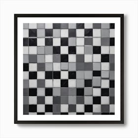 Black And White Mosaic Tile Art Print