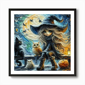 Whimsical Gothic Girl 3 Art Print