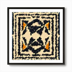 Blue And Orange Symmetry in Motion Art Print