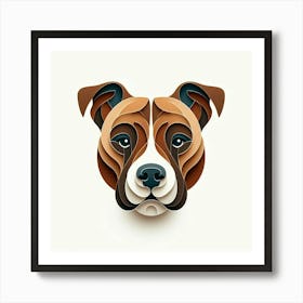 Minimalism, Staffordshire bull terrier head 2 Art Print