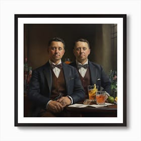 Two Men At A Bar Art Print